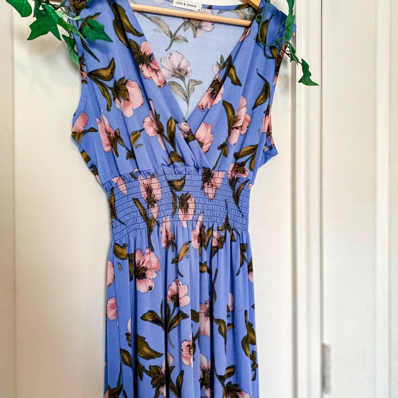 Jon & Anna Blue and Pink Floral MAXI Dress XL - Picture 3 of 4